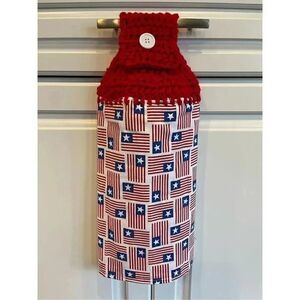 Crochet Top Kitchen Towel- American Flags